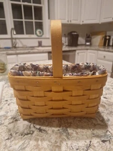 Longaberger 1999 Classic Candle Basket w/Plaid Blue Liner - Picture 1 of 4
