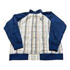 Vintage Y2K Enyce Herren-Trainingsjacke mit Reißverschluss blau weiß Streifen Größe L RN #117134
