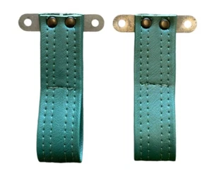 Paar kleine Türzugbänder, Größe 120 cm x 35 cm grüne Vinyl grüne Nähte - Bild 1 von 5