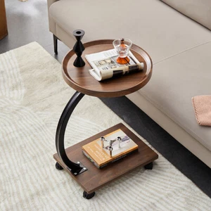 Comodino Divano Tavolino Rotondo Vassoio Mobile Soggiorno Tè Tavolino Arredamento US - Foto 1 di 6