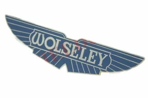 Wolseley British Car Logo Badge Emblem Monogram Blue Stainless Steel NEW - Foto 1 di 2
