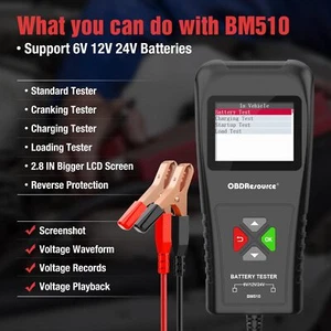 6V 12V 24V Battery Load Tester 200CCA Analyzer Cranking Test Car Truck Repair US - Bild 1 von 12