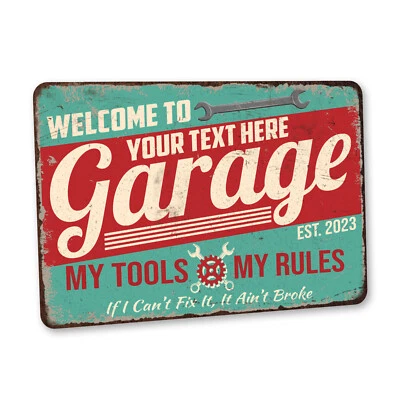 Custom Garage Sign Man Cave Gift for Men Dad Father Metal Sign Auto 108120129006 - Image 1 of 4