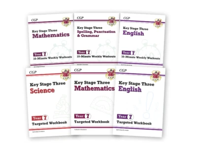 *New* CGP Year 7 Complete Workbook Bundle (6 Books) - English Maths Science - Image 1 of 4