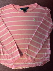 Polo Ralph Lauren Little pony Long sleeve striped  T-Shirt Sz 7 youth EUC nh  - Picture 1 of 2