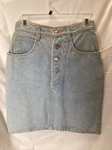 JORDACHE Vintage The Right Size To Fit Your Shape Denim Mini Jean Skirt Size 7/8 - Picture 1 of 16