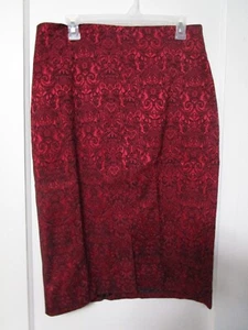NWT Women's WORTHINGTON Red & Black Print Skirt Size 14 MSRP $44 - Picture 1 of 4