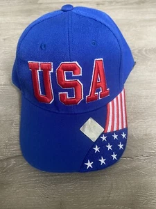 New With Tags Fourth Of July Hat Red White And Blue USA Baseball Hat - Picture 1 of 5