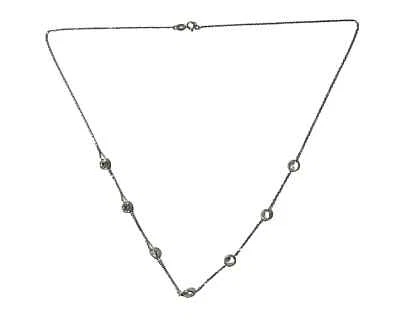 Colar estação de ouro branco 14k 5 mm CZ 18 pol. - Imagem 1 de 4