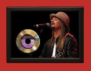 Kid Rock 2 Poster Art Wood Framed 45 Gold Record Display C3 - Foto 1 di 3