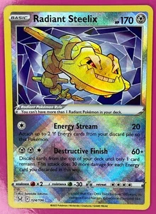 Pokémon TCG Radiant Steelix Schwert & Schild Verlorener Ursprung 124/196 Radiant Rare 2022 - Bild 1 von 6