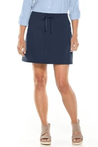 Coolibar Skirt Navy Mendocino Travel Skort UPF 50+ Outdoor Active Size XL *flaws - Picture 1 of 12