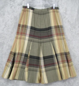 Jones New York Skirt Womens 12 Wool Preppy Academia Modest Pleated Plaid Western - Picture 1 of 10