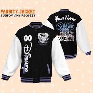 Custom Disney 100 Years Varsity Jacket, Adult Varsity Jacket, Personalized Disne