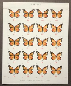 US 4462 Sheet Mint NH Scarcer Plate #V222222 64 Cent Monarch Butterfly 2010 - Picture 1 of 2