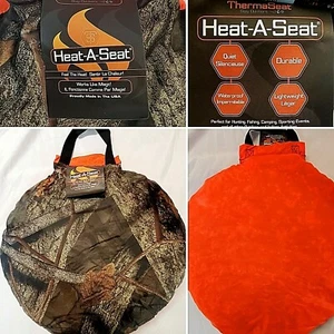 THERMASEAT HEAT-A-SEAT W / CARRY HANDLE CAZA ESTADIO DE PESCA CAMUFLAJE NARANJA - Imagen 1 de 11