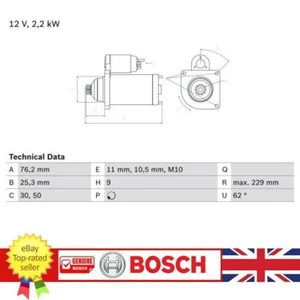 Starter For Audi Q7 06-15 Porsche CAYENNE 10- Vw TOUAREG 04-10 059911024C - Picture 1 of 2