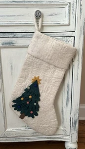 West Elm Felt Christmas Tree Christmas Stocking No Mono NWOT OB - Picture 1 of 4