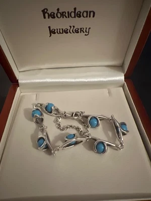 Hebridean ювелирных изделий серебро, бирюза браслет - Изображение 1 из 4