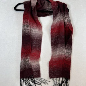 Cejon Fransen Italienischer Schal Wein Burgunderrot, Rot Rosa One Size Made in Italy Neu - Bild 1 von 5