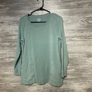 Chico's The Ultimate Tee Damen M Rundhals Pullover Pima Baumwolle Grün Loungewear - Bild 1 von 6