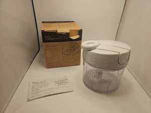 Pampered Chef Manual Food Processor (Item 2581) 3 Blade Chopper 3 cups 5.5" - Picture 1 of 13