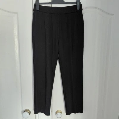 M&S Thick Jersey Trousers Size 10-UK Black Short Leg 25L Elastic Waist - Image 1 of 4