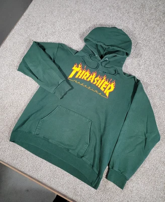 Винтажный Y2K 2000-х трэшер классический пламени логотип толстовка с капюшоном Crewneck толстовка средний - Изображение 1 из 4