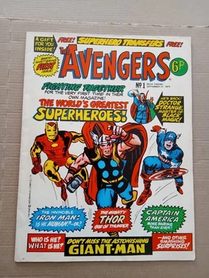 The Avengers No 1. Marvel UK Weekly Comic 1973. No Free Gift. Dr Strange Origin  - Image 1 of 4