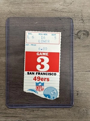 Boleto de la NFL Johnny Unitas 1969 3TDs 49ers Colts Don Shula 26/10/69 Foto 1 de 2