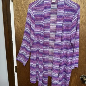 Aqua Blues Damen mehrfarbig vorne offen 3/4-Arm Cardigan Größe 3X - Bild 1 von 3