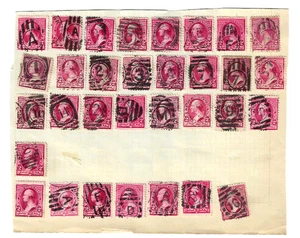 Sc #219 220 Collection SON NUMBER LETTER Cancel 2 Cent Washington 1890-3 US 99-6 - Picture 1 of 3