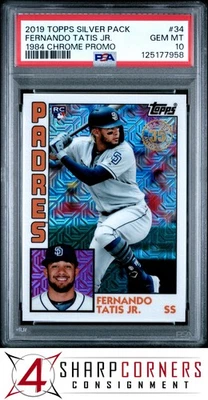 2019 TOPPS SILVER PACK 1984 CHROME PROMO #34 FERNANDO TATIS JR. RC PSA 10 - Image 1 of 3