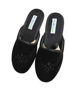Flexus By Spring Step Women's Josie Slippers Black Velour Eur 39 US 8.5 M NWB - Picture 1 of 6