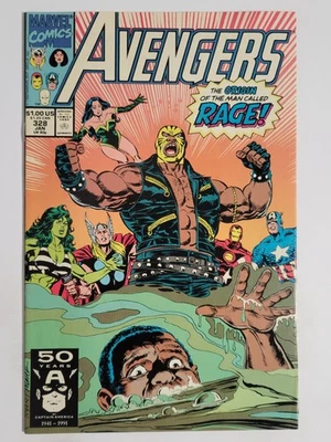 Avengers #328 Marvel 1991 VF+ 8.5 Iron Man Thor Captain America Origin of Rage - Image 1 of 3