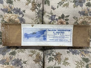 Falcon Speedster U-Control Balsa Airplane Kit 25” Wingspan Class B or C VTG B1 - Picture 1 of 9