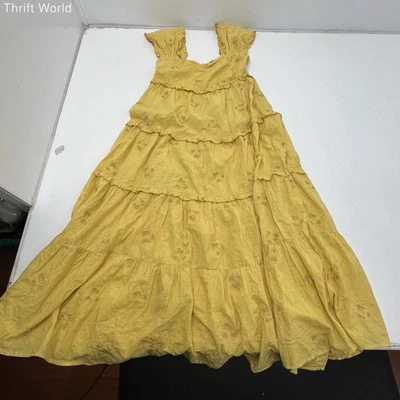 The Great Tea Dress Misted Yellow Tiered Embroidered Maxi NWT Ron Herman Sz 1 - Image 1 of 4