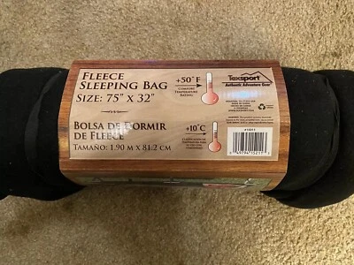 Saco de Dormir 50 Grados Vellón Negro 32"x75" Camping Supervivencia Emergencia Desastre  Foto 1 de 3
