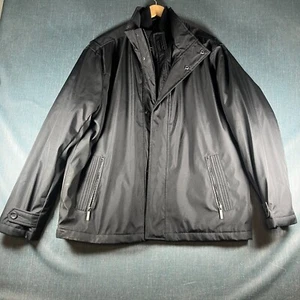 London Fog Mens Jacket Black Long Sleeve Pockets Full Zip Size XL Polyester - Picture 1 of 16
