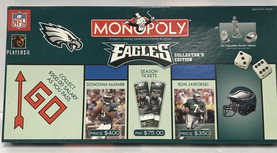 Philadelphia Eagles Parker Brothers 2003 Monopoly NFL Collector's Edition