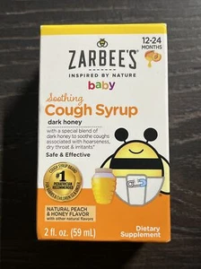Zarbees Baby Soothing Cough Syrup 12-24 Months Peach&Honey Exp 5/25 - Picture 1 of 5