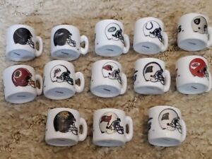 11 Ceramic NFL Team Mini Mugs From Gum Ball Machine