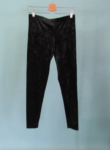 Size: XS UNBRANDED Black Velvet Leggings Pants Low Rise Womens - Picture 1 of 11