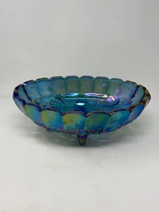 Ciotola centrale ovale Indiana Glass Co. Irridescente vetro carnevale 2211 scatola originale - Foto 1 di 19