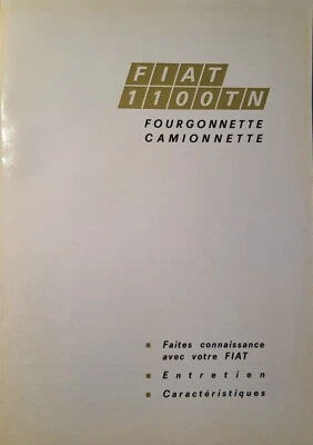 Uso e manutenzione Originale FIAT 1100 TN tipo 217 N 1 Francese - Immagine 1 di 4