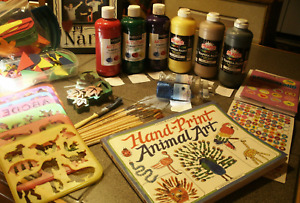 large lot of craft items paint, stickers, stencils, book and more #462