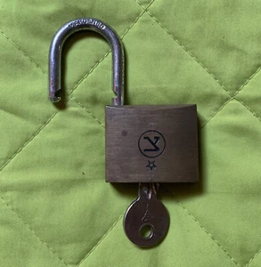 IDF Israeli Army Military Vtg Brass Solid Lock Padlock with Key – UNUSED VG Cond - Picture 1 of 4