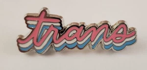 TRANS Pronouns Button Pin Brooch Prefered Pronoun Preference Button LGBTQ+ Pride - Picture 1 of 2
