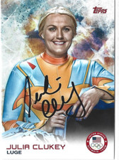 Julia Clukey Autographed 2014 Topps U.S. Olympic & Paralympic Team Card #16 Luge