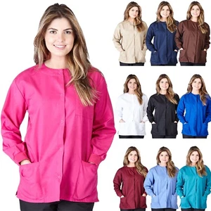 Medical Nursing NATURAL UNIFORMS Warm Up Top Scrubs Jackets Lab Coats for Women - Picture 1 of 25